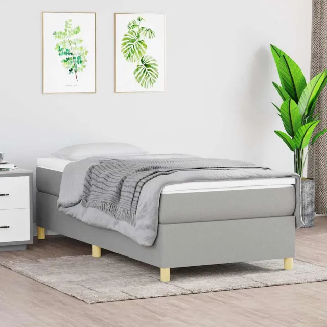 vidaXL Boxspring bed 90x200 cm stof lichtgrijs