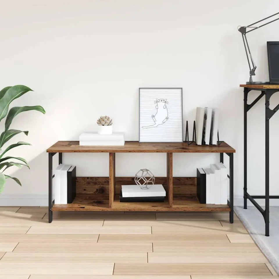 vidaXL Boekenkast 3-laags 102 x 32 x 40,5 cm Bewerkt hout Oud Hout bruin, foto 4