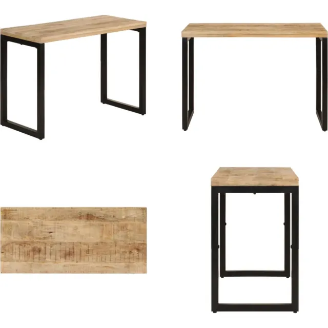 vidaXL Eettafel - 110x50x76 - cm - massief - mangohout Bruin