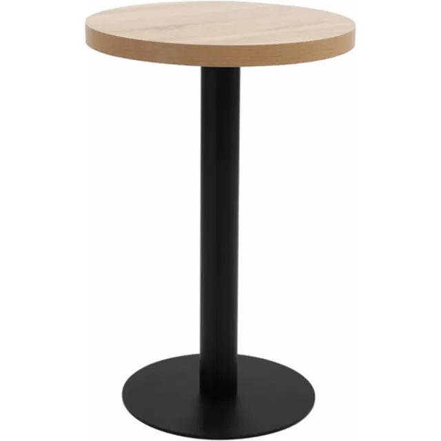 vidaXL Bistrotafel - 50 - cm - MDF - lichtbruin lichtbruin en zwart