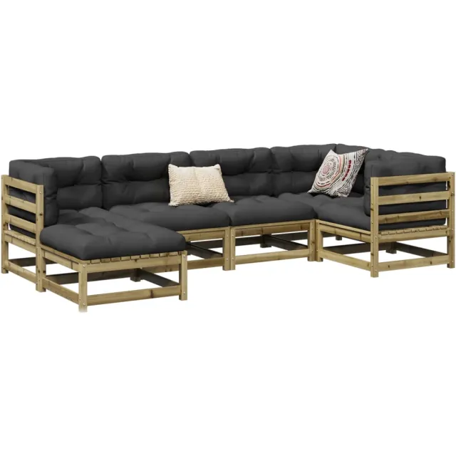 vidaXL 6-delige Loungeset geïmpregneerd grenenhout bruin, foto 2