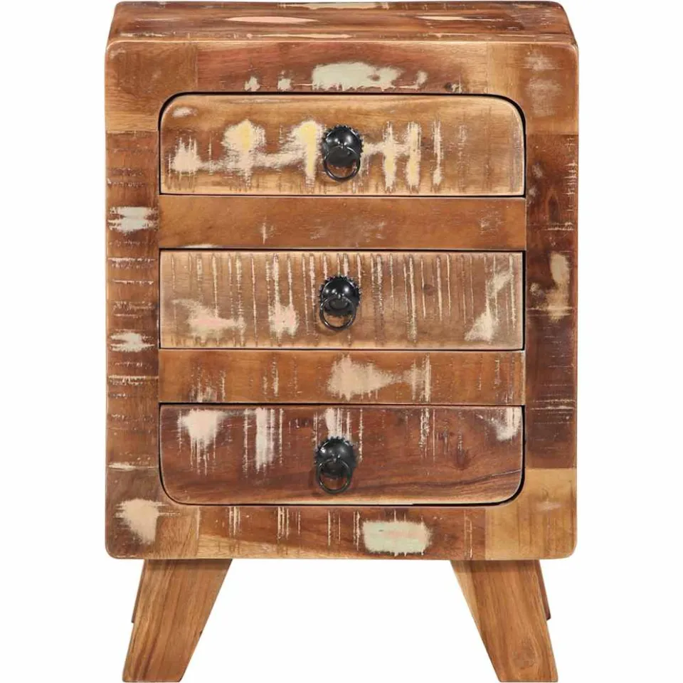 vidaXL Nachtkastje 37x32x50 cm massief gerecycled hout bruin, foto 2