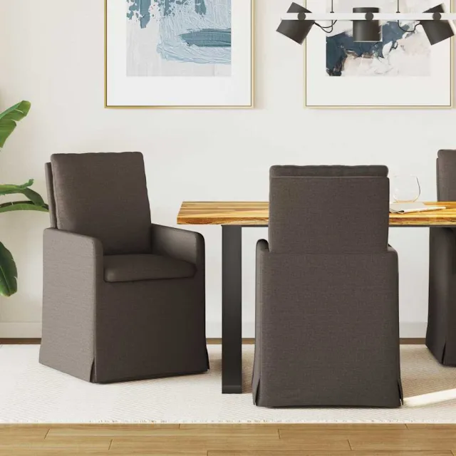 vidaXL Eettafelstoelen 2 st Linnen Donkergrijs 57 x 67 x 98 cm Groen