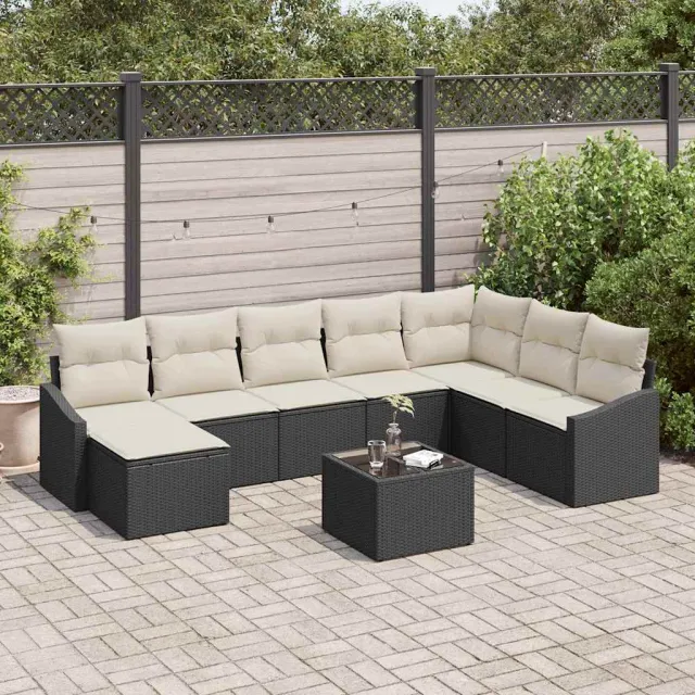 vidaXL Tuin Sofa Set 8 st Bruin en Crème poly rattan, foto 2
