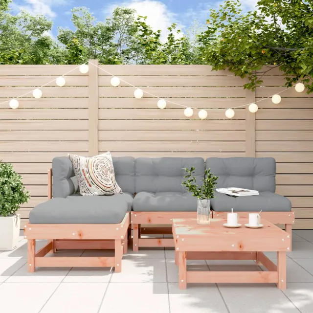vidaXL 5-delige Loungeset massief douglashout Bruin