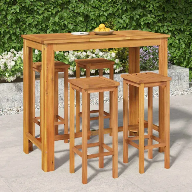 vidaXL 5-delige Tuinbarset massief acaciahout bruin, foto 2