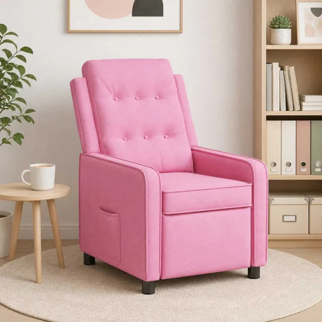 vidaXL Ligstoel Roze 65 x 93 x 102 cm Stof, foto 2