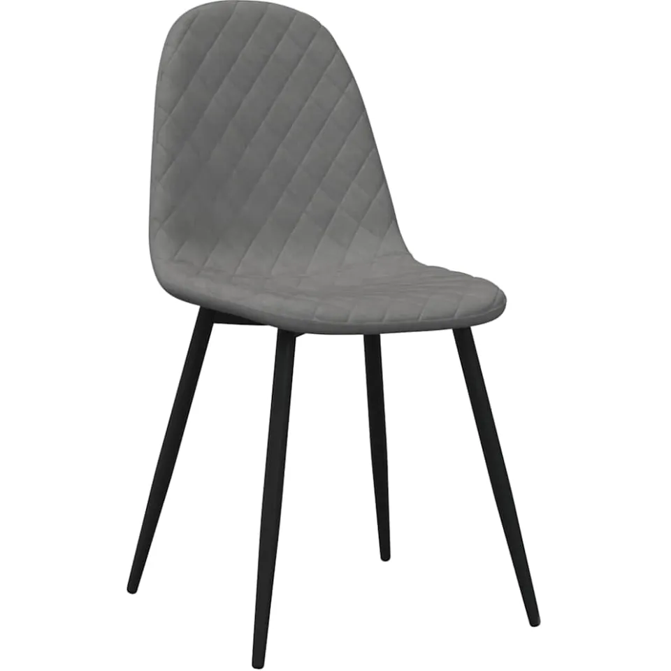 vidaXL Eetkamerstoelen 2 st fluweel lichtgrijs