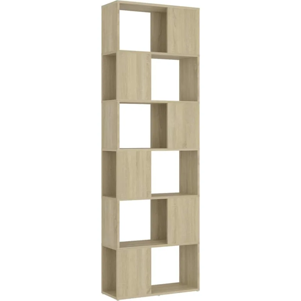 vidaXL Boekenkast/kamerscherm 60x24x186 cm bewerkt hout sonoma eiken Bruin
