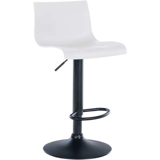 Luxe Comfort Barkruk - Verstelbaar - Kunststof - Wit zwart/wit