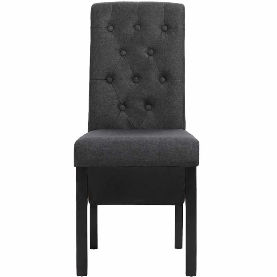 vidaXL Eetkamerstoelen 6 st stof donkergrijs grijs, foto 3