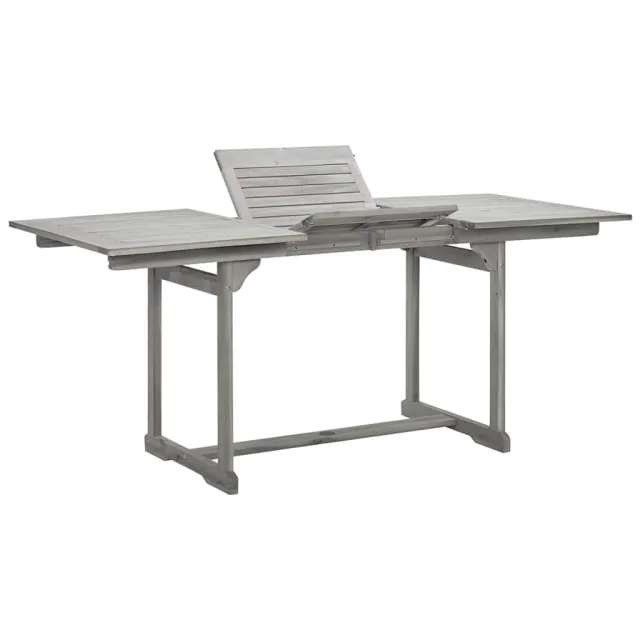 vidaXL Tuintafel (120-170)x80x75 cm massief acaciahout Grijs