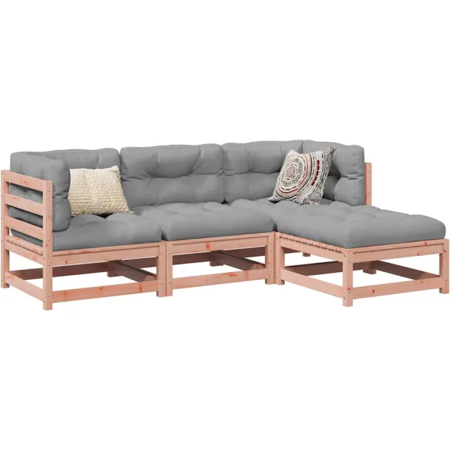 vidaXL 4-delige Loungeset massief douglas vurenhout bruin