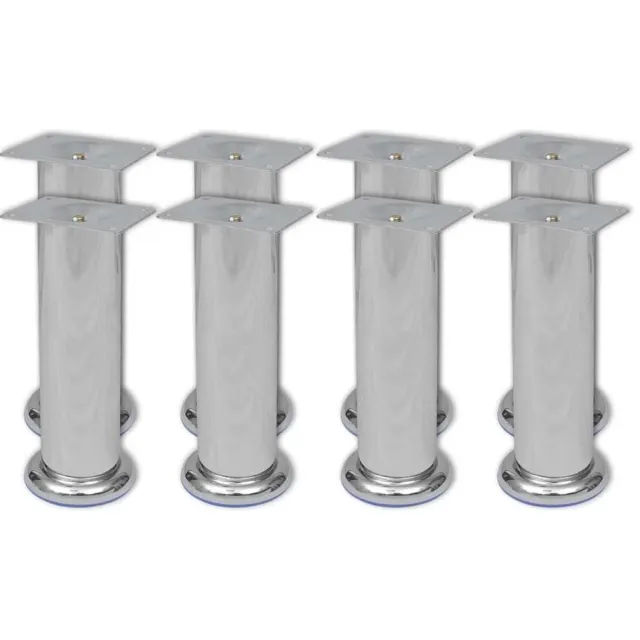 vidaXL Bankpoten rond 8 st 180 mm chroomkleurig Zilver
