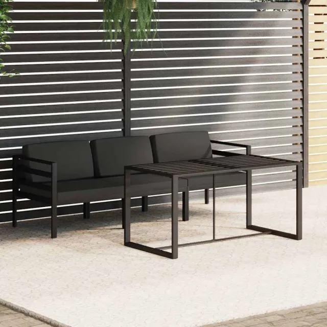 vidaXL 4-delige Loungeset met kussens aluminium antracietkleurig, foto 2