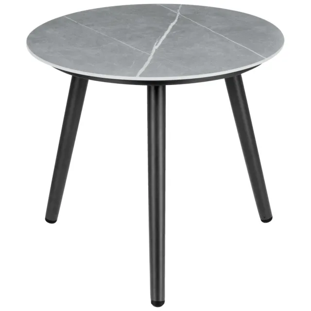 Vega Bijzettafel voor buiten Sando klein; 45x40.5 cm (ØxH); lichtgrijs/antraciet; rond