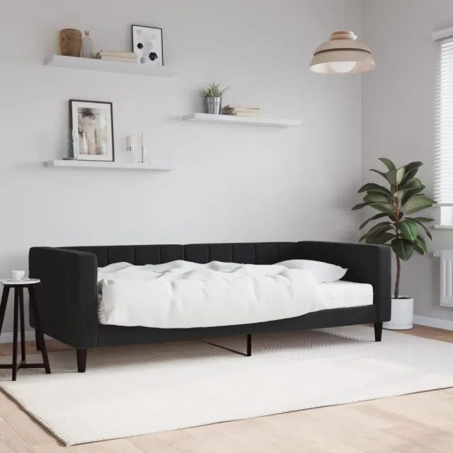 vidaXL Slaapbank met matras 90x200 cm fluweel zwart