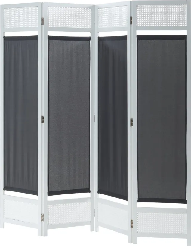 en.casa Kamerscherm Dorotea scheidingswand 160x170 cm wit en donkergrijs [en.casa]