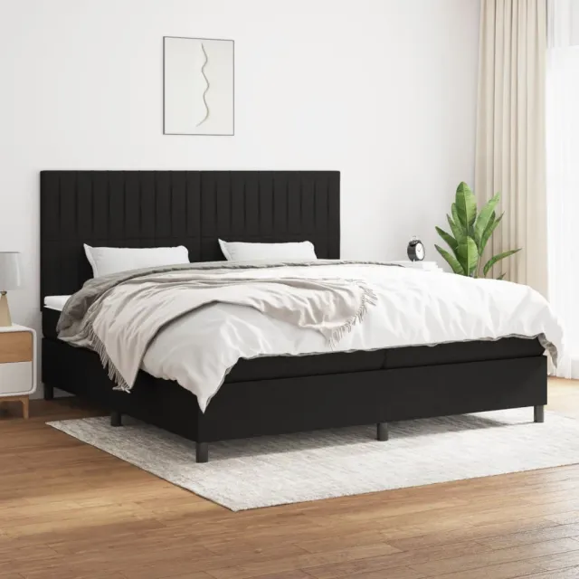 vidaXL Boxspring met matras stof zwart 200x200 cm