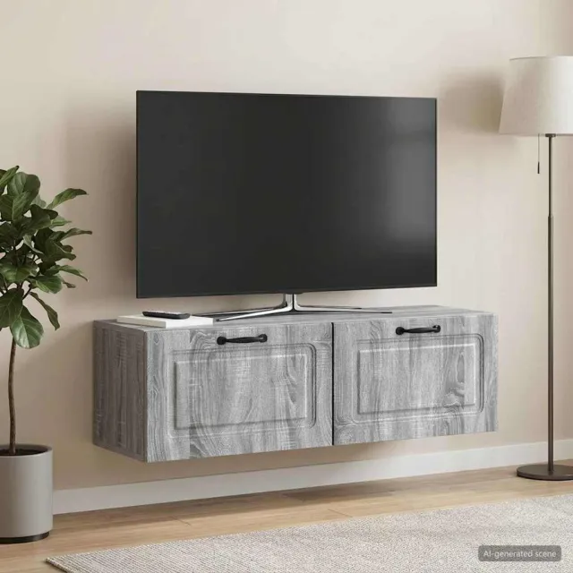 vidaXL Wandbeugel TV-kast Grijs sonoma 98 x 31 x 30 cm Bewerkt hout