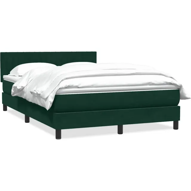 vidaXL Boxspring met matras fluweel donkergroen 160x220 cm groen