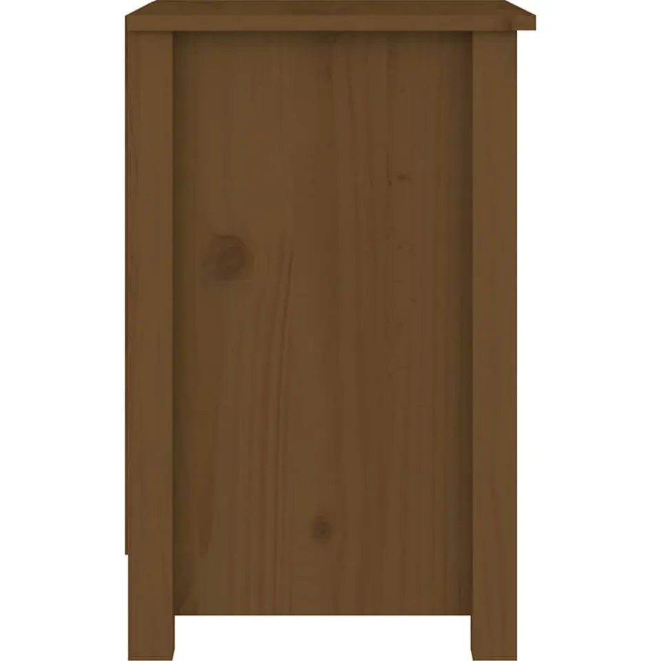 vidaXL Nachtkastje 40x35x55 cm massief grenenhout honingbruin bruin, foto 4