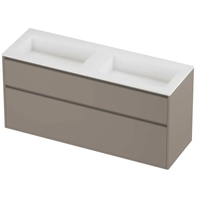 Proline Aristo Badmeubelset Polystone Elegant 140x46x67 cm Mat White Clay Beige