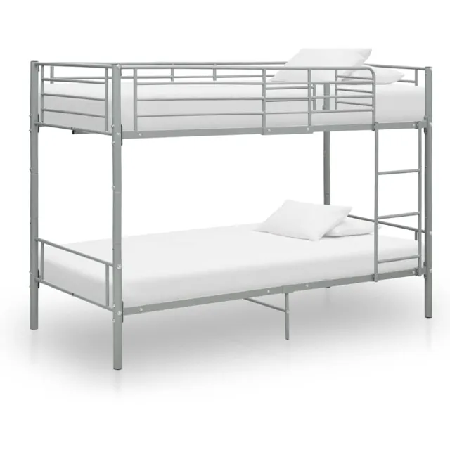 vidaXL Stapelbed metaal grijs 90x200 cm