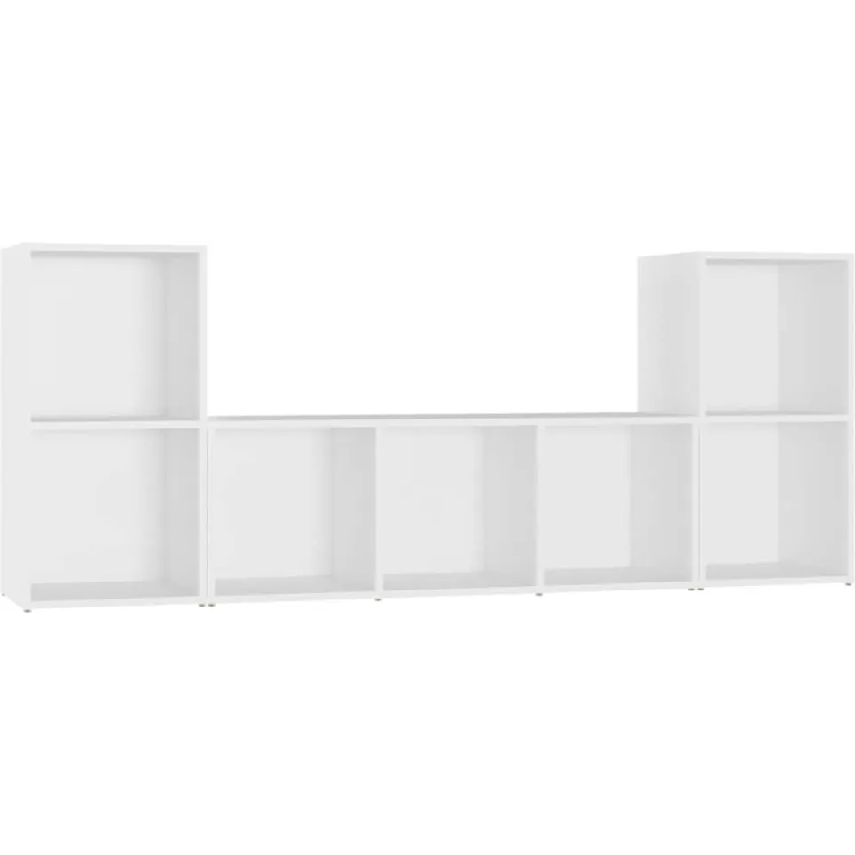 vidaXL 3-delige Tv-meubelset bewerkt hout wit, foto 3