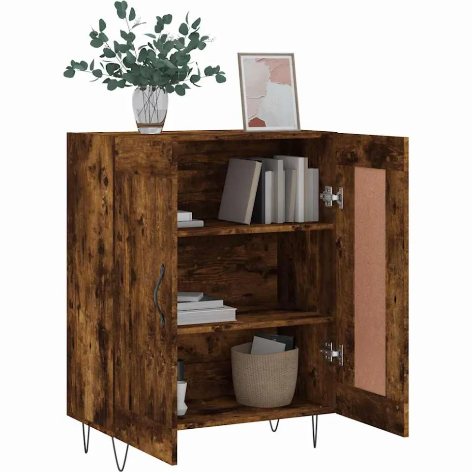 vidaXL Dressoir 69,5x34x90 cm bewerkt hout gerookt eikenkleurig, foto 3