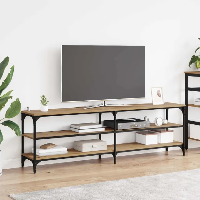 vidaXL TV-kast 160 x 30 x 50 cm Artisan Eiken Gemonteerd hout en ijzer