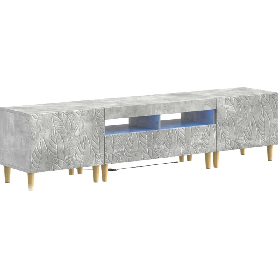 vidaXL 3-delige LED TV-kast DELFT Betongrijs Bewerkt hout grijs