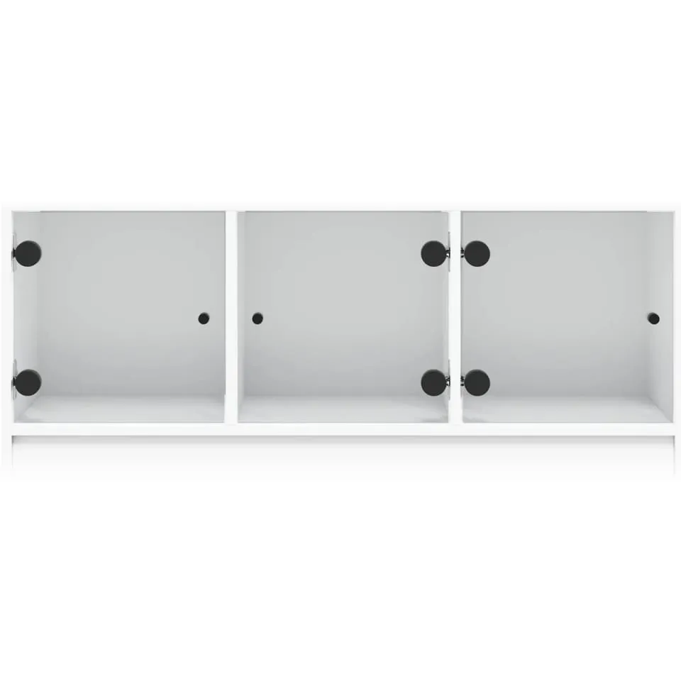 vidaXL Tv-meubel met glazen deuren 102x37x42 cm wit, foto 4