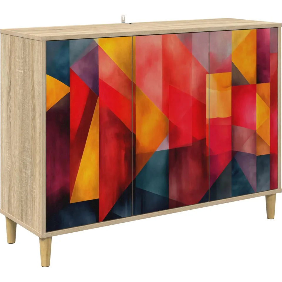 vidaXL Dressoir HEESCH Sonoma 102 x 33 x 75 cm Bewerkt hout bruin, foto 3
