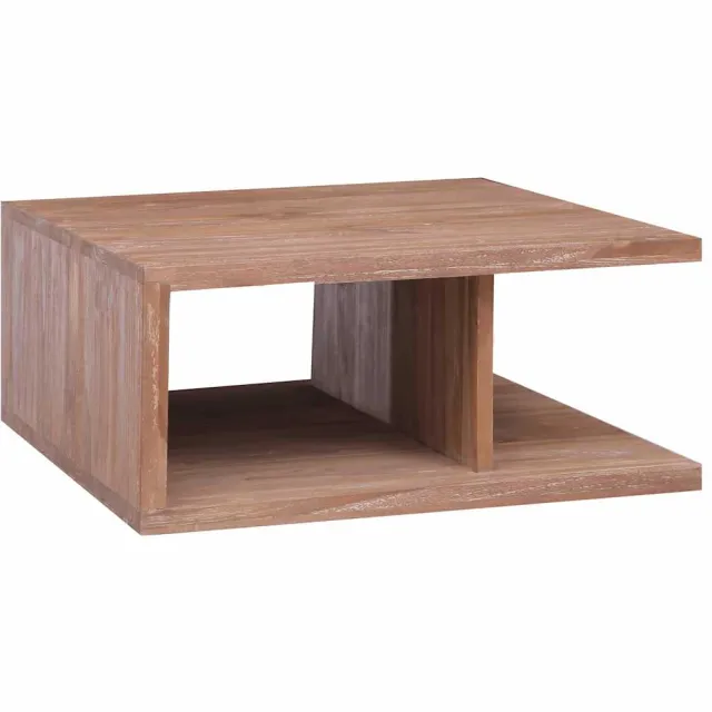 vidaXL Salontafel 70x70x30 cm massief teakhout bruin, foto 2