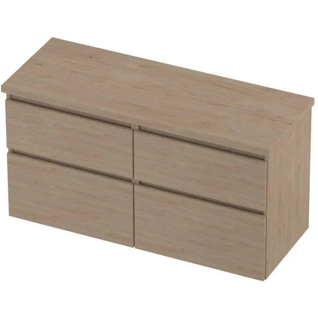 Proline Deck Badmeubelset Asymmetrisch 4 Laden 120x46x55 cm Ideal Oak Eiken