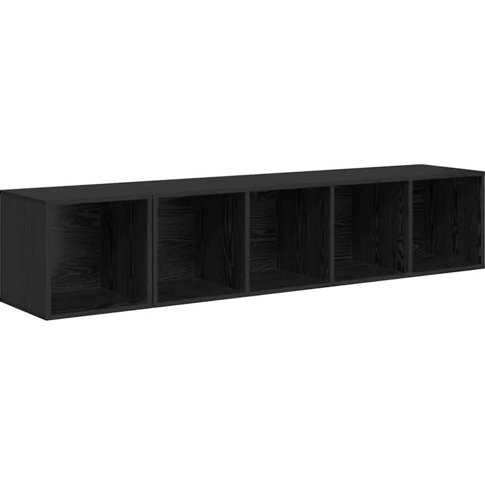 vidaXL TV-kast set 2 st Zwart Eiken Bewerkt hout