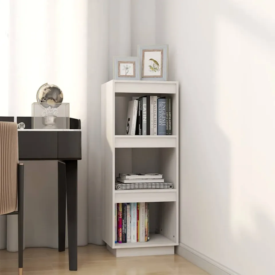 vidaXL Boekenkast/kamerscherm 40x35x103 cm massief grenenhout wit, foto 3
