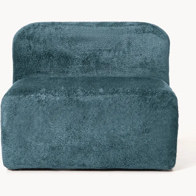 Westwing Collection Middelste module Wolke van teddy bouclé Turquoise