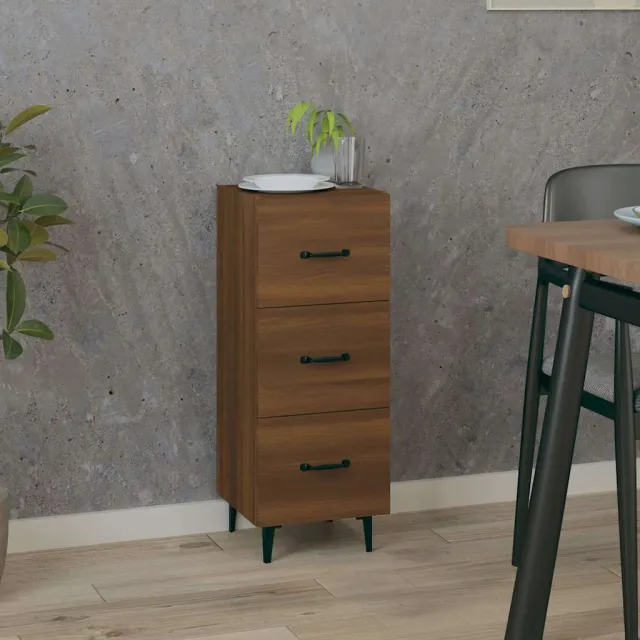 vidaXL Dressoir 34,5x34x90 cm bewerkt hout bruin eikenkleur, foto 2
