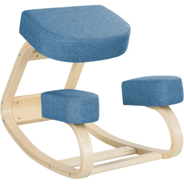 Vinsetto Ergonomische Kniestoel met Kantelfunctie - Kniekruk - Bureaukruk - Blauw