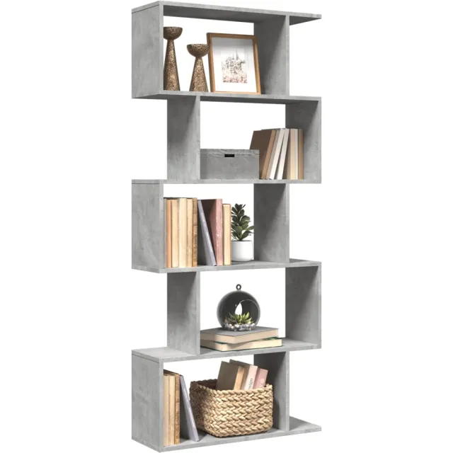 vidaXL Kamerscherm / boekenkast 5-laags 70x24x161 cm hout betongrijs