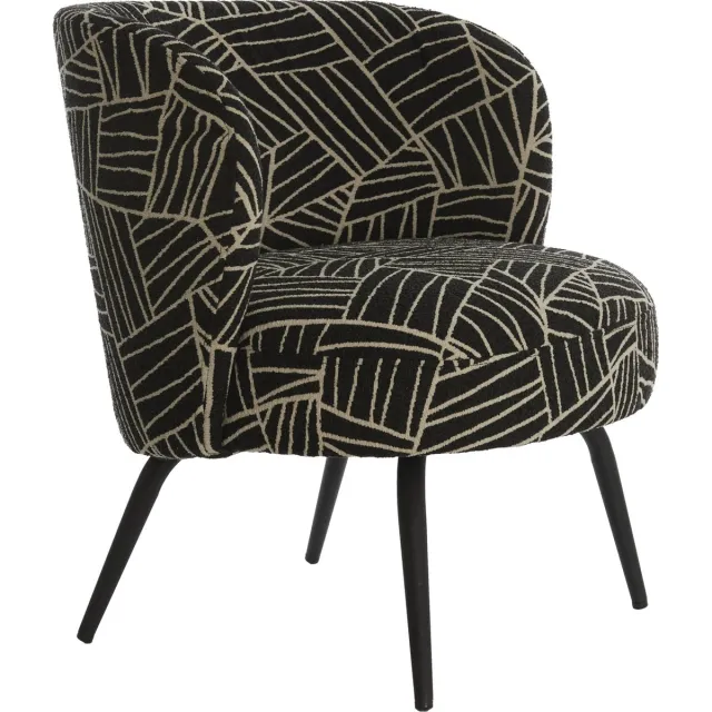 Light & Living Fauteuil Dieyda - Zwart/Wit