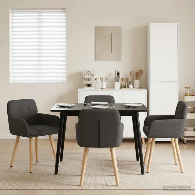 vidaXL Eettafelstoelen 4 st Bouclé Donkergrijs 59 x 56,5 x 85 cm