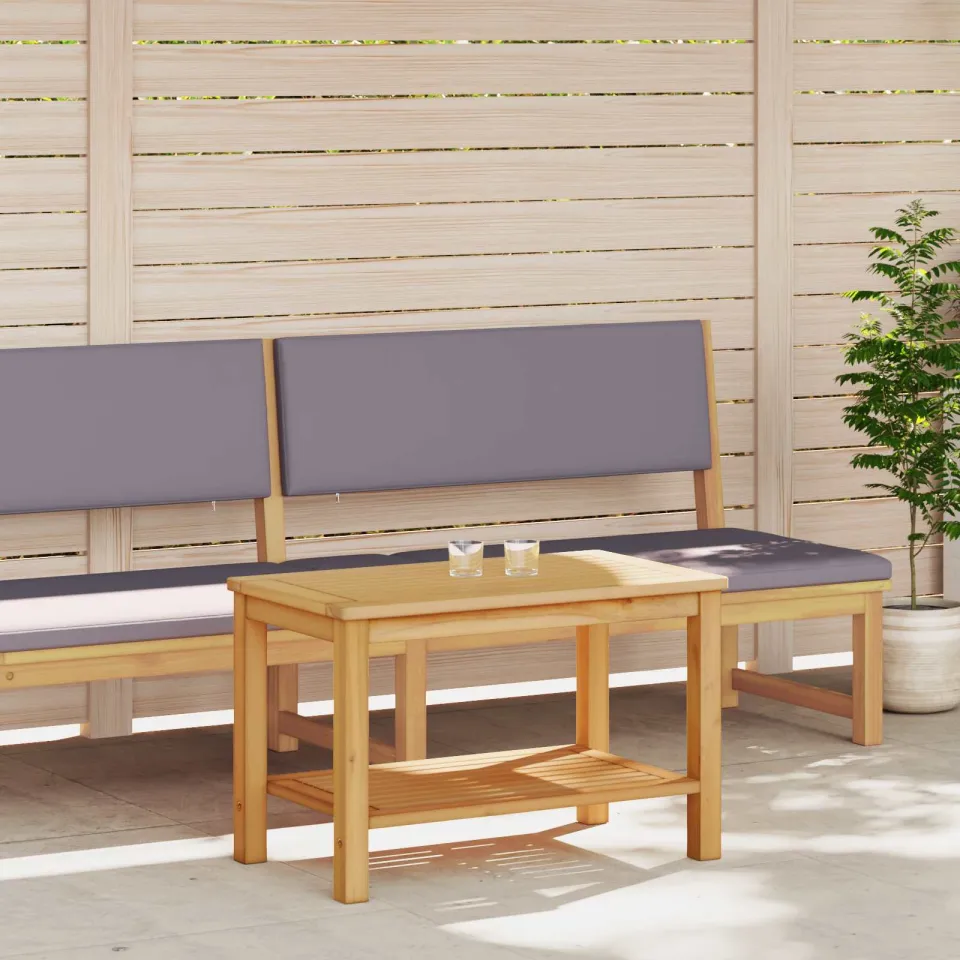 vidaXL Bijzettafel Olie naturel 70 x 40 x 45 cm Massief Acaciahout, foto 3