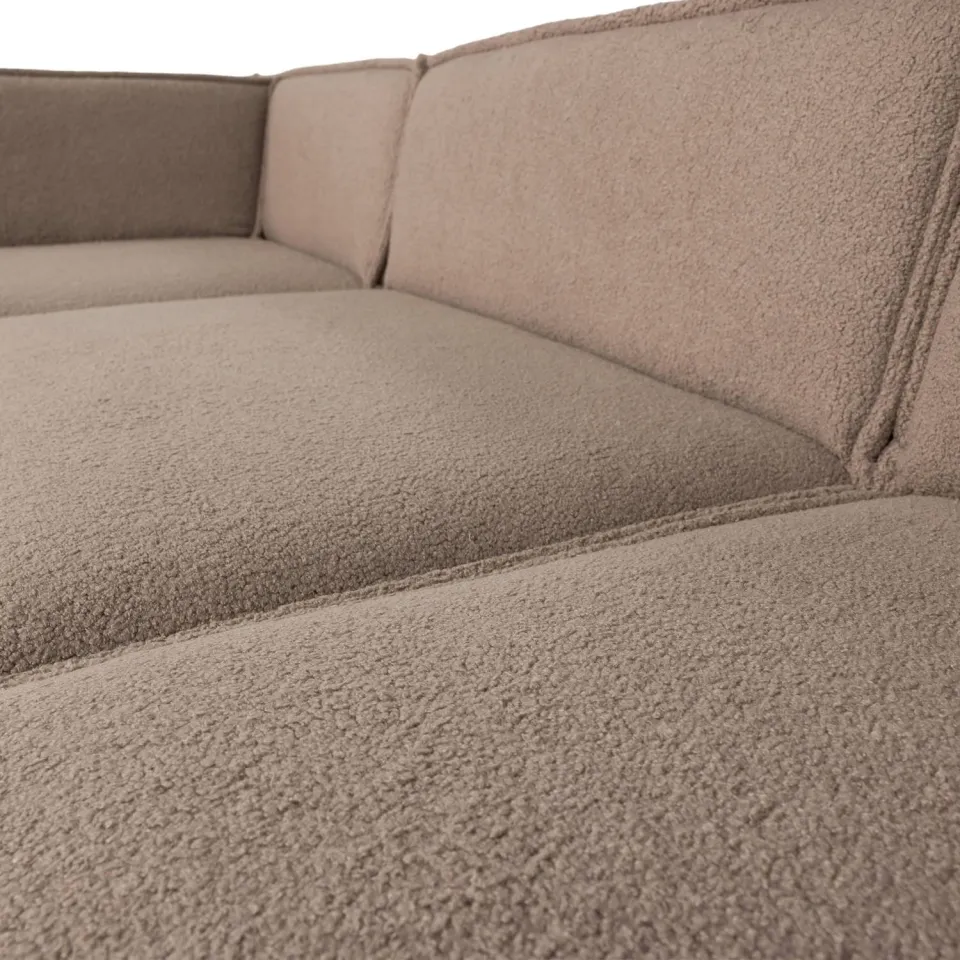 WOOOD Manu Chaise Longue Bank Links - Velvet - Bruin - 73x286x160, foto 6