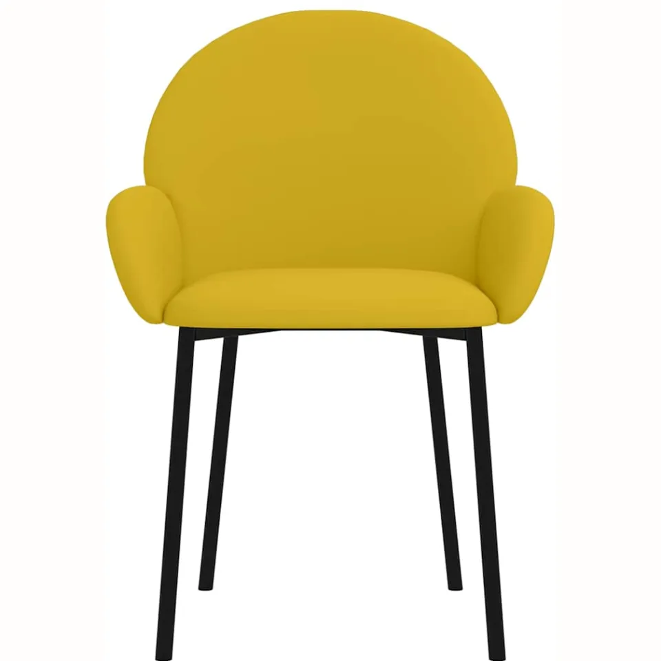 vidaXL Eetkamerstoelen 2 st fluweel geel, foto 4