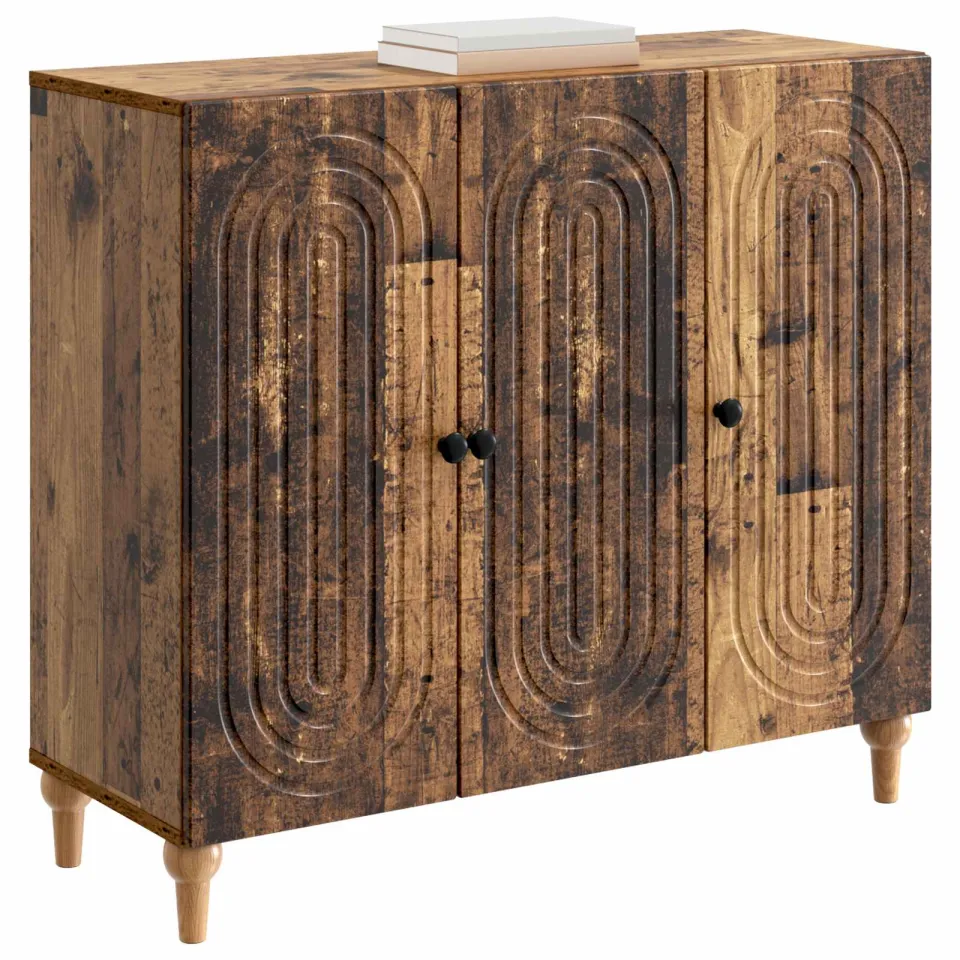 vidaXL Dressoir Oud hout 89 x 34,5 x 80 cm Bewerkt hout bruin, foto 2