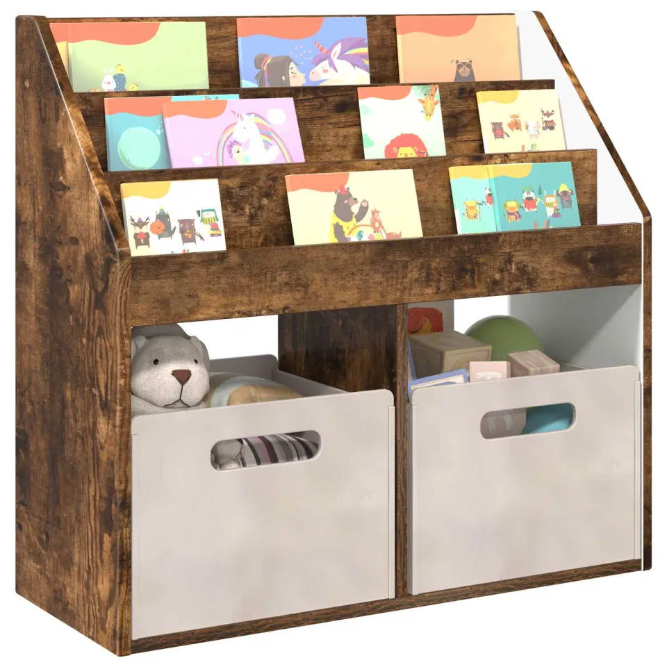 vidaXL Kinderen Boekenkast Gerookt eiken 72,5 x 29,5 x 69 cm Bruin