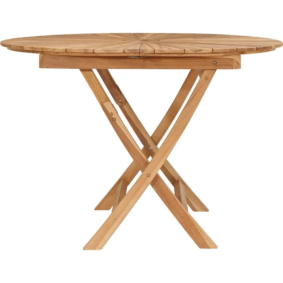 vidaXL Vouw Tuin Tafel Naturel Ø 110 x 75 cm Massief Teakhout, foto 4